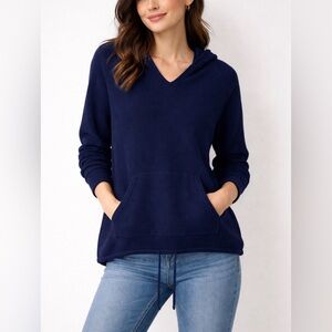 Gap Factory Navy Waffle Knit Hoodie | Casual Cozy Lounge Pullover | Small